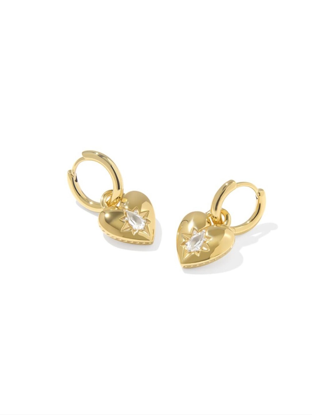 Kendra Scott Bold Heirloom Heart 18k Gold Vermeil Convertible Hugging Earrings